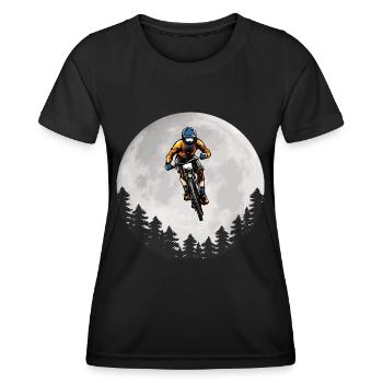 Mountain Bike Moon Mountain Biker Moon - Women's Functional T-Shirt - black - Front - AI Model Female 172 light (172cm)