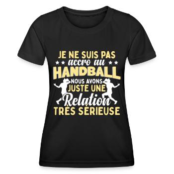 Handball Humour Femmes - T-shirt sport Femme - noir - Devant - AI Model Female 172 light (172cm)