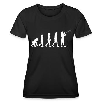 Female trombone trombone player Evolution - Women's Functional T-Shirt - black - Front - AI Model Female 172 light (172cm)