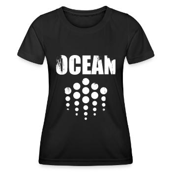 Crypto Crypto Cryptocurrency caractères idée de cadeau Ocean - T-shirt sport Femme - noir - Devant - AI Model Female 172 light (172cm)