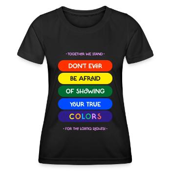 Together We Stand | LGBTIQ - Women's Functional T-Shirt - black - Front - AI Model Female 172 light (172cm)