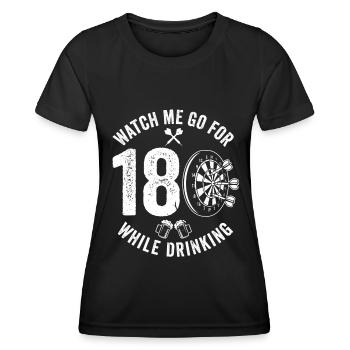 180 Dart und Bier Design - Frauen Funktions-T-Shirt - Schwarz - Vorne - AI Model Female 172 light (172cm)