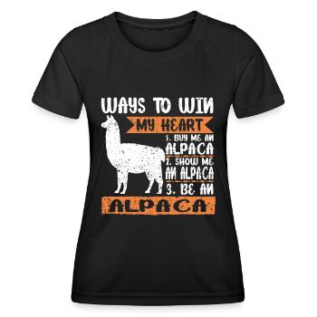 alpaca be an alpaca - Women's Functional T-Shirt - black - Front - AI Model Female 172 light (172cm)