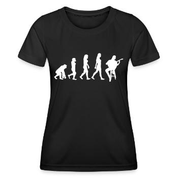 Akustikgitarre Gitarristin Gitarrenspielerin - Frauen Funktions-T-Shirt - Schwarz - Vorne - AI Model Female 172 light (172cm)
