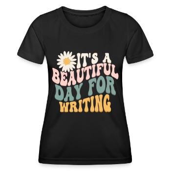Écriture - T-shirt sport Femme - noir - Devant - AI Model Female 172 light (172cm)