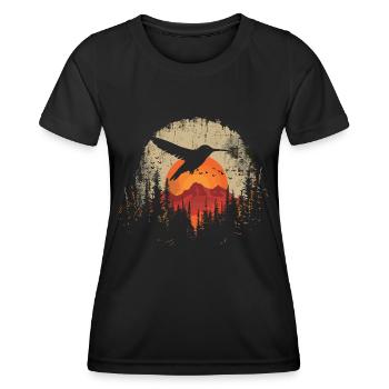 Kolibri Vogel Natur Tiere Wildnis Nektar - Frauen Funktions-T-Shirt - Schwarz - Vorne - AI Model Female 172 light (172cm)