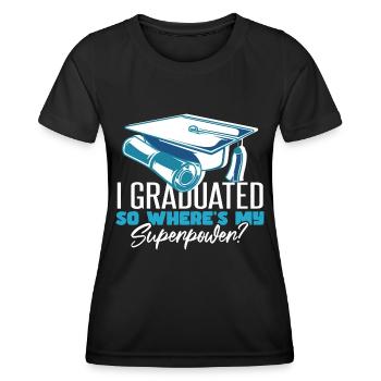 Diplôme de Master Universitaire Diplôme - T-shirt sport Femme - noir - Devant - AI Model Female 172 light (172cm)