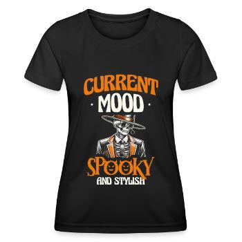 Aktuelle Stimmung Gruselig Und Stilvoll, Halloween - Frauen Funktions-T-Shirt - Schwarz - Vorne - AI Model Female 172 light (172cm)
