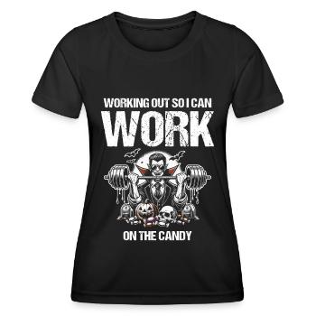 I train for sweets, treats Fitness - Women's Functional T-Shirt - black - Front - AI Model Female 172 light (172cm)