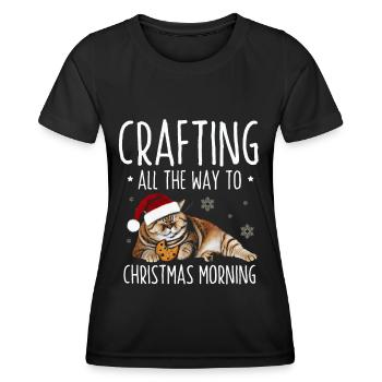 Crafts to Holiday Creativity Christmas Morning - Women's Functional T-Shirt - black - Front - AI Model Female 172 light (172cm)