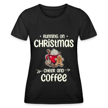 Rejoice Christmas Mood Coffee Energy Lovers - Women's Functional T-Shirt - black - Front - AI Model Female 172 light (172cm)
