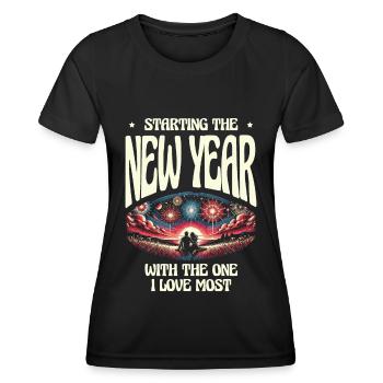 Start the new year with the most fun - Women's Functional T-Shirt - black - Front - AI Model Female 172 light (172cm)