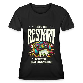 Let a new start, new year, new adventures click - Women's Functional T-Shirt - black - Front - AI Model Female 172 light (172cm)