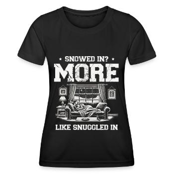 Eingeschneit, einkuschelnd, winterlicher Komfort - Frauen Funktions-T-Shirt - Schwarz - Vorne - AI Model Female 172 light (172cm)
