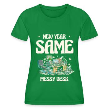 Neujahr gleicher unordentlicher Schreibtisch - Frauen Funktions-T-Shirt - Kelly Green - Vorne - AI Model Female 172 dark (172cm)