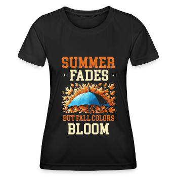 Sommer Verblasst, Aber Herbstfarben Blühen Herbst - Frauen Funktions-T-Shirt - Schwarz - Vorne - AI Model Female 172 light (172cm)