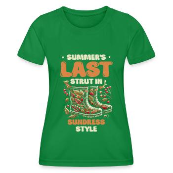 Letzte Strebe Des Sommers Im Sundress -Stil Herbst - Frauen Funktions-T-Shirt - Kelly Green - Vorne - AI Model Female 172 dark (172cm)