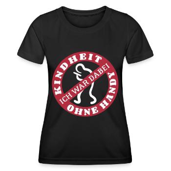 Kindheit ohne Handy - Ich war dabei - Frauen Funktions-T-Shirt - Schwarz - Vorne - AI Model Female 172 light (172cm)