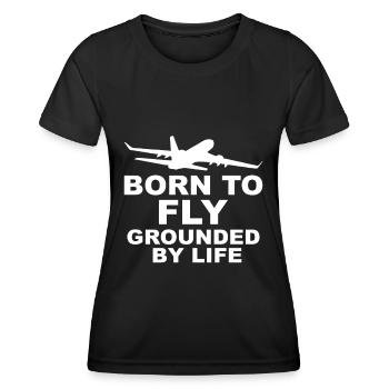 Geboren zum Fliegen - Frauen Funktions-T-Shirt - Schwarz - Vorne - AI Model Female 172 light (172cm)