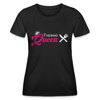 Thermo Queen | Kochen Backen Köchin Küche Mix - Frauen Funktions-T-Shirt - Schwarz - Vorne - AI Model Female 172 light (172cm)