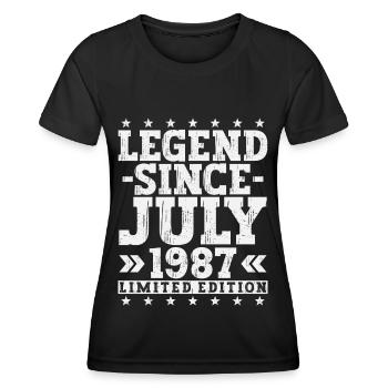 Légende Juillet 1987 Vintage Cadeau d’anniversaire - T-shirt sport Femme - noir - Devant - AI Model Female 172 light (172cm)