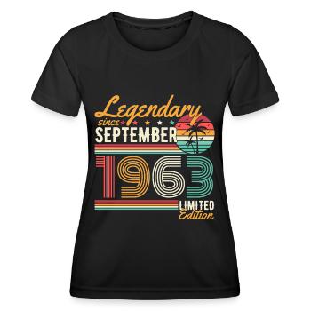 Legendary September Born 1963 Birthday - Women's Functional T-Shirt - black - Front - AI Model Female 172 light (172cm)