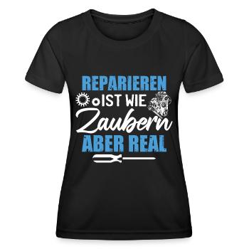Schrauber Automechaniker - Frauen Funktions-T-Shirt - Schwarz - Vorne - AI Model Female 172 light (172cm)