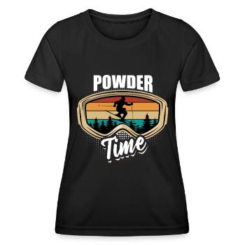 Ski, poudreuse, sports d'hiver, vacances au ski - T-shirt sport Femme - noir - Devant - AI Model Female 172 light (172cm)