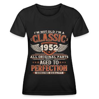 1952 Vintage Vintage Cadeau d’Anniversaire Rétro - T-shirt sport Femme - noir - Devant - AI Model Female 172 light (172cm)