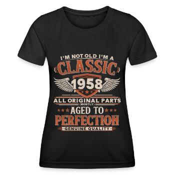 1958 Vintage Vintage Cadeau d’Anniversaire Rétro - T-shirt sport Femme - noir - Devant - AI Model Female 172 light (172cm)
