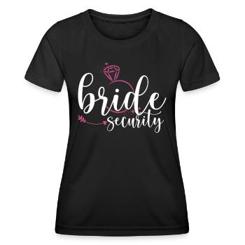 Bachelorette Party Bridesmaid Bride Security - Women's Functional T-Shirt - black - Front - AI Model Female 172 light (172cm)