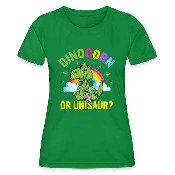 Funny Cute Dinosaur Unicorn - Dinocorn ou unisaure - T-shirt sport Femme - vert - Devant - AI Model Female 172 dark (172cm)