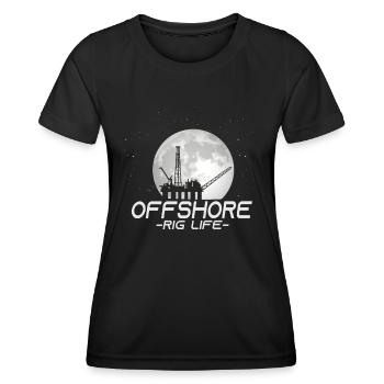 Off Shore Rig Life - Women's Functional T-Shirt - black - Front - AI Model Female 172 light (172cm)