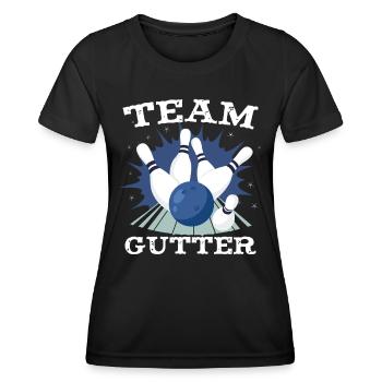 Team Gutter | Funny Bowling - Women's Functional T-Shirt - black - Front - AI Model Female 172 light (172cm)