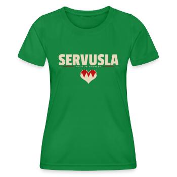 Servusla - Franken fränkisch fränggisch - Frauen Funktions-T-Shirt - Kelly Green - Vorne - AI Model Female 172 dark (172cm)
