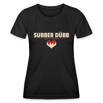 Subber Dübb - Franken fränkisch fränggisch - Frauen Funktions-T-Shirt - Schwarz - Vorne - AI Model Female 172 light (172cm)