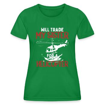 Échangera ma sœur contre un hélicoptère - T-shirt sport Femme - vert - Devant - AI Model Female 172 dark (172cm)