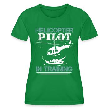 Lustiger Hubschrauberpilot Luftfahrt - Frauen Funktions-T-Shirt - Kelly Green - Vorne - AI Model Female 172 dark (172cm)