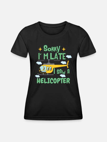 Hélicoptère pour enfants drôles - T-shirt sport Femme - noir