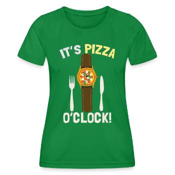 C’est Pizza O’Clock - T-shirt sport Femme - vert - Devant - AI Model Female 172 dark (172cm)
