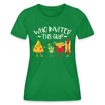 Lustige Fast Food Pizza - Frauen Funktions-T-Shirt - Kelly Green - Vorne - AI Model Female 172 dark (172cm)