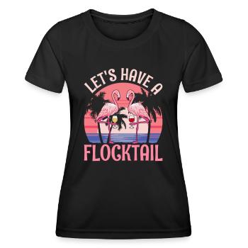 Lass uns einen Flockschwanz haben - Flamingo - Frauen Funktions-T-Shirt - Schwarz - Vorne - AI Model Female 172 light (172cm)
