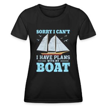 sorry i can't - I love Sailing - T-shirt sport Femme - noir - Devant - AI Model Female 172 light (172cm)