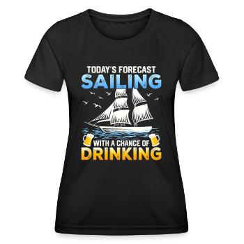 Sail sailboat ocean boat beer gift - Women's Functional T-Shirt - black - Front - AI Model Female 172 light (172cm)