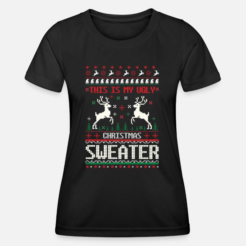 Hässlicher Pullover - das ist mein hässlicher Pullover - Frauen Funktions-T-Shirt - Schwarz