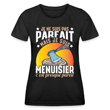 Je Suis Menuisier - T-shirt sport Femme - noir - Devant - AI Model Female 172 light (172cm)