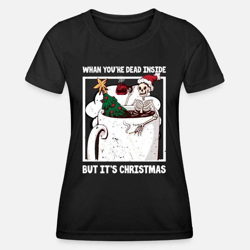 Christmas Skeleton - Women's Functional T-Shirt - black