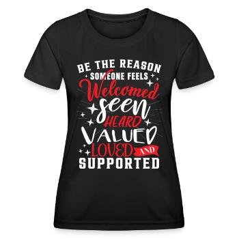 Travailleur social - T-shirt sport Femme - noir - Devant - AI Model Female 172 light (172cm)