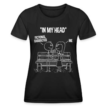 Funny Novelist Writing - Women's Functional T-Shirt - black - Front - AI Model Female 172 light (172cm)