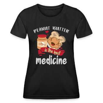 Le beurre de cacahuète est le meilleur médicament - T-shirt sport Femme - noir - Devant - AI Model Female 172 light (172cm)